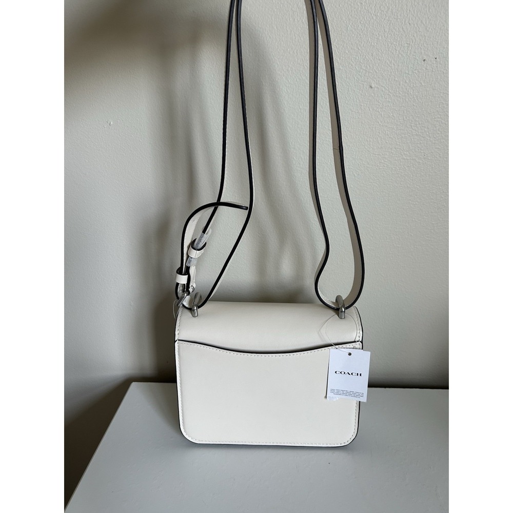 Coach Morgan Crossbody Bag Chalk White‎ Leather Flap Shoulder Handbag CJ543 - Picture 2 of 6